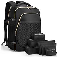 Lekesky Travel Backpack for Women Men Cabin Size,Luggage Carry On Water Resistant for Weekender Overnight Large Daypack with 6 Storage Bags