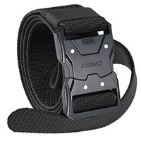 JUKMO Quick Release Tactical Belt, Military Work 1.5" Nylon Web Hiking Belt with Heavy Duty Seatbelt Buckle