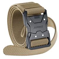 JUKMO Quick Release Tactical Belt, Military Work 1.5" Nylon Web Hiking Belt with Heavy Duty Seatbelt Buckle