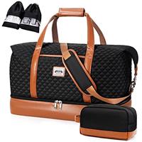 Lekesky Travel Holdall Bag for Women - with Separate Shoe Compartments for Weekend, Overnight, Gym, Sports or Hospital