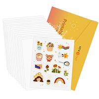 HTVRONT Printable Vinyl for Inkjet Printer & Laser Printer, 15 Pcs Glossy Sticker Paper & Printers a4, Waterproof & Dry Quickly Printable Vinyl Sticker Paper for HP, Epson and other Printer, 216x280mm