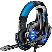 Ozeino Gaming Headset for Ps4 Ps5 3D Surround Sound Noise Cancelling Headphones with Microphone for PC Xbox One Switch with LED Light