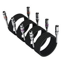 FIBBR XLR Cable 1m-4 Pack, Microphone Cable Nylon Braided XL