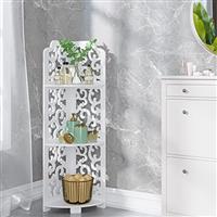 Dripex 4 Tier Bathroom Floor Cabinet, Slim White Storage Cabinet with Door, Narrow Free Standing Cupboards Adjustable Shelves for Bathroom, Bedroom or Balcony (Door Style 2)