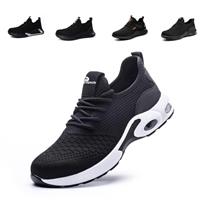 Steel Toe Caps Trainers Lightweight Boots Womens Mens Work Industrial Work Shoes Unisex Black EU36-EU46