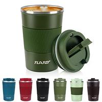 Tlater Travel Mug, Insulated Coffee Cup with Leakproof Lids Reusable Coffee Cups Travel Car Coffee Mug Double Walled Vacuum Stainless Steel Mug for Hot and Iced Drinks (380ml)