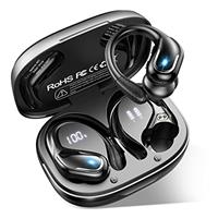 Wireless Earbuds, Ltinist Bluetooth 5.3 Headphones, Wireless Earphones 75H Playtime and HiFi Stereo Sound with Mic, Dual LED Display, IP7 Waterproof in Ear EarHooks, USB-C, Headsets for Sport, Running