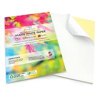 Evergreen Goods 50-Sheet A4 Matte White Self-Adhesive Sticker Paper, Inkjet/Laser Printable, DIY Stickers, Arts & Crafts, Plotter Compatible, Strong Back.