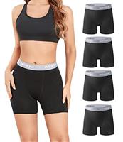 wirarpa Women's Boxer Briefs 5.5" Inseam Slip Shorts Anti Chafing Boyshort Panties for Under Dresses Leggings 4 Pack