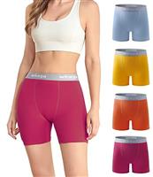 wirarpa Women's Boxer Briefs 5.5" Inseam Slip Shorts Anti Chafing Boyshort Panties for Under Dresses Leggings 4 Pack