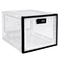 Gemaxvoled Lockable Medicine Box, Medicine Storage Box, Premium Material Lockable Storage Bin Organiser Box for Fridge Food/Snacks/Phone/Tablet Jail/Home Safety