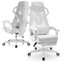 GTPLAYER Mesh Gaming Chair with Footrest 3D Stereoscopic Frame Support Ergonomic Fabric CoverReclining Computer Office Desk Chair Height Adjustable