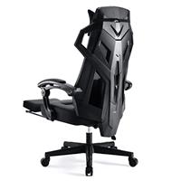 GTPLAYER Mesh Gaming Chair with Footrest 3D Stereoscopic Frame Support Ergonomic Fabric CoverReclining Computer Office Desk Chair Height Adjustable