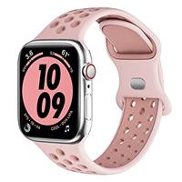 Higgs Sport Strap Compatible with Apple Watch Strap 44mm 45mm 46mm 42mm 49mm 40mm 38mm 41mm, Breathable Silicone Double Hole Band for iWatch Strap Series 10 9 8 7 6 5 4 3 2 1/SE/Ultra