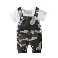SFreeBo Infant Baby Boys Clothing Sets 2pcs Newborn Baby Cotton Romper Outfits Suit Toddler Kids Pyjamas Short Sleeves T-Shirt Dungarees 0-24 Months