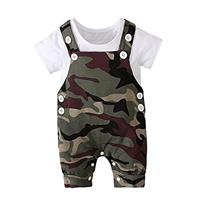 SFreeBo Infant Baby Boys Clothing Sets 2pcs Newborn Baby Cotton Romper Outfits Suit Toddler Kids Pyjamas Short Sleeves T-Shirt Dungarees 0-24 Months
