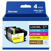 Denvoer LC3219XL LC3217XL Compatible Ink Cartridges Replacement for Brother LC3219 XL LC3217 XL for MFC-J5330dw MFC-J5335dw MFC-J5730dw MFC-J5930dw MFC-J6530dw (Black Cyan Magenta Yellow, 4-Pack)