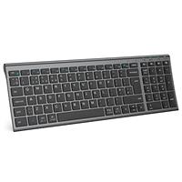 iClever Wireless Bluetooth Keyboard, Keyboard Rechargeable Bluetooth 5.1 Stable Connection to Multi Devices Silent Slim Keyboard for Mac, iPad, iPhone, iOS, Android, Windows, QWERTY UK Layout