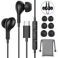 Guguearth USB C Headphones, Magnetic USB C Earphones Wired Type C Headphones with Mic for iPhone 15 Pro Max Plus,Samsung Galaxy S23 S22 Ultra S21 S20 FE, Huawei P40 P30 P20,Google Pixel,Xiaomi,Oneplus