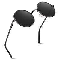 GQUEEN Retro Round Circle Polarised Sunglasses Mens Womens UV400 Protection,MEZ1