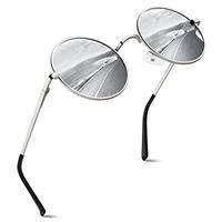 GQUEEN Retro Round Circle Polarised Sunglasses Mens Womens UV400 Protection,MEZ1