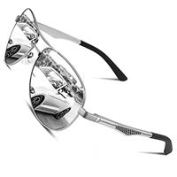 CGID Mens Polarised Sunglasses Premium Al-Mg Alloy Pilot Unisex Sun Glasses UV Protection Male Shades Spring Hinges