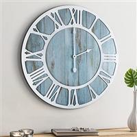 HAITANG Round Wood Wall Clock for Living Room Decor,Vintage Silent Non-ticking Hanging Clocks for Home,Garden,Office,Cafe