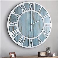 HAITANG Round Wood Wall Clock for Living Room Decor,Vintage Silent Non-ticking Hanging Clocks for Home,Garden,Office,Cafe