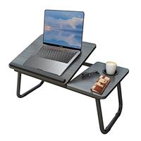 HOFLERA Laptop Desk, Laptop Bed Table with Foldable Legs & Cup Slot, Reading Holder Notebook Stand Breakfast Bed Tray Book Holder for Sofa, Bed, Terrace, Balcony