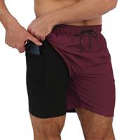 Arcweg Men's Swim Trunks Mens Swimming Shorts with Compression Liner Quick Dry Stretchy 2 in 1 Board Shorts with Zipper Pockets