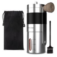 SimCoker Manual Coffee Grinder,Ceramic Burr,Mini Hand Coffee Bean Mill with 20g Capacity,Adjustable Grind Setting,Portable Size for Camping,304 Stainless Steel