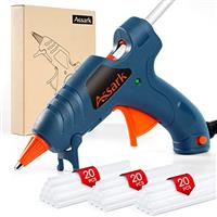 Fireproof 60/100W Hot Glue Gun Full Size(Not Mini) with 15 Glue Sticks (0.43 X 7.87 inch), Fast Preheating Hot Melt for School Crafts DIY Arts and Quick Home Repairs, Green