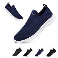 Mens Womens Slip On Trainers Casual Nordic Walking Shoes Breathable Running Shoes Nurse Work Shoes Lightweight Tennis Shoes Soft Mesh Gym Workout Sneakers