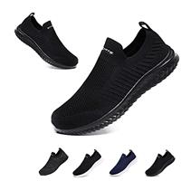 Mens Womens Slip On Trainers Casual Nordic Walking Shoes Breathable Running Shoes Nurse Work Shoes Lightweight Tennis Shoes Soft Mesh Gym Workout Sneakers