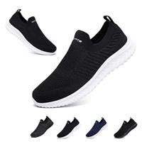 Mens Womens Slip On Trainers Casual Nordic Walking Shoes Breathable Running Shoes Nurse Work Shoes Lightweight Tennis Shoes Soft Mesh Gym Workout Sneakers