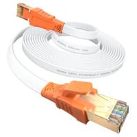 Nixsto Ethernet Cable, Cat 8 High Speed 40Gbps 2000MHz Flat Lan Cable Network Cable with RJ45 Connector for Router, Modem, Switch,Gaming,TV Box Faster than Cat5e/Cat6/Cat7