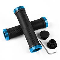 URAQT Bike Handlebar Grips, Soft Anti-slip Rubber Bicycle Handle Grip, Standard Bike Grips MTB Grips with Double Lock for Scooter Urban Bike Tricycle Wheel Chair MTB BMX Foldable Bicycle