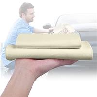 URAQT Chamois Leather Cloths, 2 Pack Super Absorbent Natural Chamois, Square 60 x 40cm/40 x 30cm Car Drying Towels, Mirror, Window, Glass Cleaning Cloths