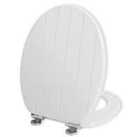 Angel Shield Wooden Toilet Seat Antibacterial Adjustable Hinges Toilet Seat Fits Never Slips for Bathroom