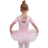 Tancefair Ballet Dress for Girls Sparkly Ballet Leotard with Shiny Tutu Skirt Toddler Activewear Dance Leotard Double Criss-Cross Back