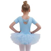 Tancefair Ballet Dress for Girls Sparkly Ballet Leotard with Shiny Tutu Skirt Toddler Activewear Dance Leotard Double Criss-Cross Back