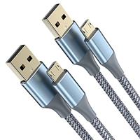 Micro USB Cable 3M 2Pack Long Micro USB Android Charger Cable Nylon Braided USB A to Micro Cord Compatible with Galaxy S7 S6 S5 J7 Edge Note 5,Kindle Fire,PS4 Controller,and More Micro USB-Grey