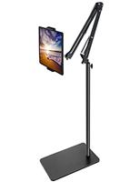 BluuSuuk Tablet Floor Stand with 6.6lb Base, Angle Height Adjustable Foldable Arm Tablet Stand for Bed Sofa Use, Tablet Holder for 4.7-12.9" iPad Pro Air Mini, iPhone, Samsung Tab, Kindle, E-Reader
