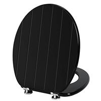 Angel Shield Wooden Toilet Seat Antibacterial Adjustable Hinges Toilet Seat Fits Never Slips for Bathroom
