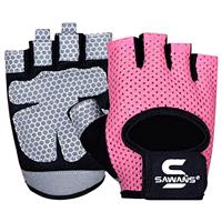SAWANS Gym Gloves for Men & Women Weight Lifting Fitness Gloves Breathable Ladies Gloves Training Non-Slip Silicone Padded Palm Grip Protection Exercise Workout Cycling Pull ups Microfiber