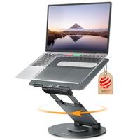 NULAXY Telescopic 360 Rotating Laptop Stand for Desk Adjustable Height Swivel Pull Out Design Laptop Riser Holder Computer Stand Compatible with All MacBook Laptops up to 17"