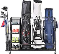 Mythinglogic Golf Storage Rack, Golf Organiser with Wheels, Golf Club Organisers Extra Large Design for Golf Bag Storage and Other Golf Club Accessories