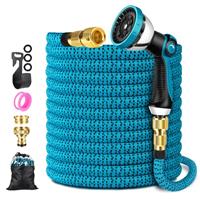 ZARSYN Garden Hose, Durable Expandable Garden Pipe with 10 Spray Pattern Nozzle & Solid Brass Connectors, Strength Fabric 3750D, Heavy Duty Garden Hose with 4-Layer Latex core