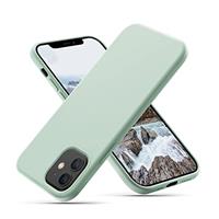 CALOOP Slim-Fit for iPhone 12/12 Pro Case,Skin Soft Liquid Silicone,Sturdy Hard Frame Shockproof Cover with Anti-Scratch Microfiber Lining,Full Protection for Screen and Lens,6.1 inch,Pastel Pink