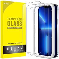 JETech Screen Protector for iPhone, Tempered Glass Film with Easy Installation Tool, Case-Friendly, HD Clear